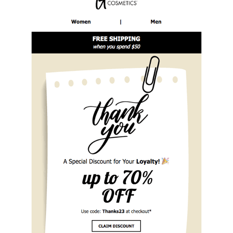 Thank You Note Discount Offer